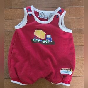 VTG Wee Folks 6-9mo Construction Romper